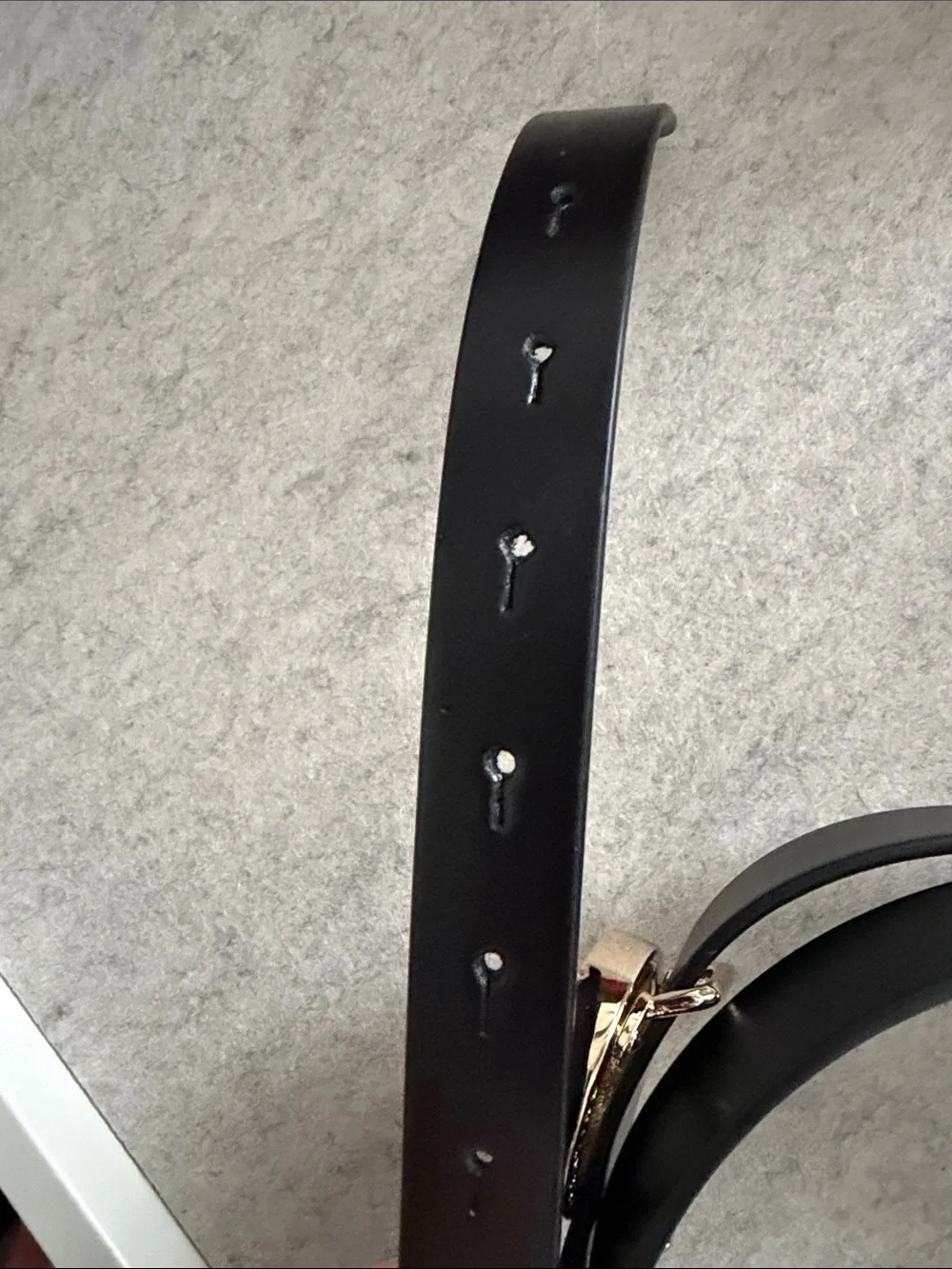 Valentino By Mario Valentino Black Leather Belt with Gold V Logo Buckle